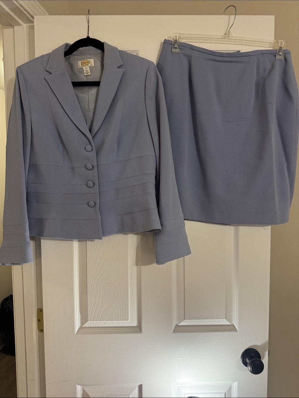 Classic Periwinkle Women's Skirt Suit Jacket and Skirt Set